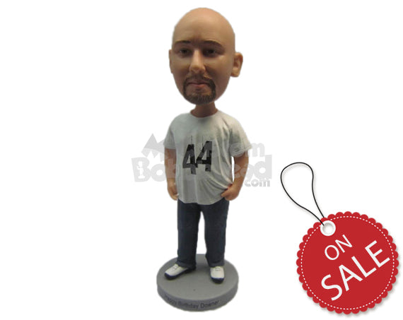 Custom Bobblehead Sports Guy Wearing A T-Shirt And Jeans With Sneakers - Leisure & Casual Casual Males Personalized Bobblehead & Cake Topper Custom Bobblehead Sports Guy Wearing A T-Shirt And Jeans With Sneakers - Leisure & Casual Casual Males Personalized Bobblehead & Cake Topper